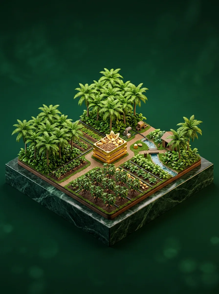 Aerial view of cultivated farmland