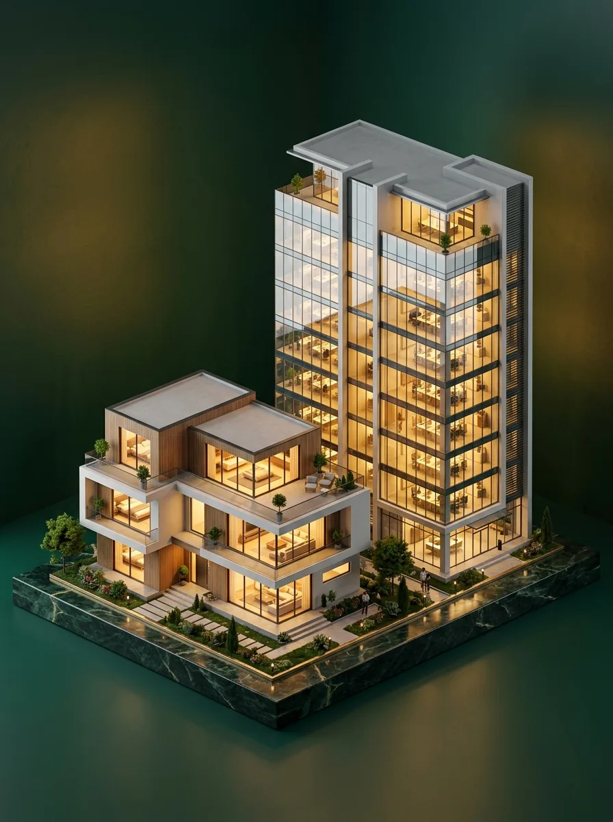 Modern residential apartment building